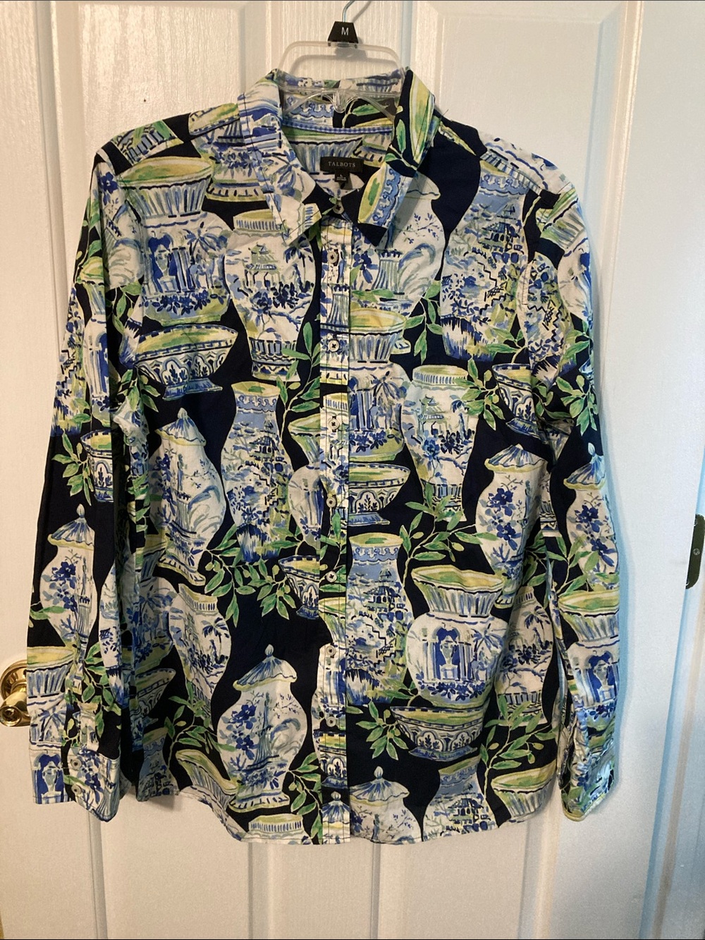 50% off in 3+ bundle, Talbots Blue Print Button-Down Shirt